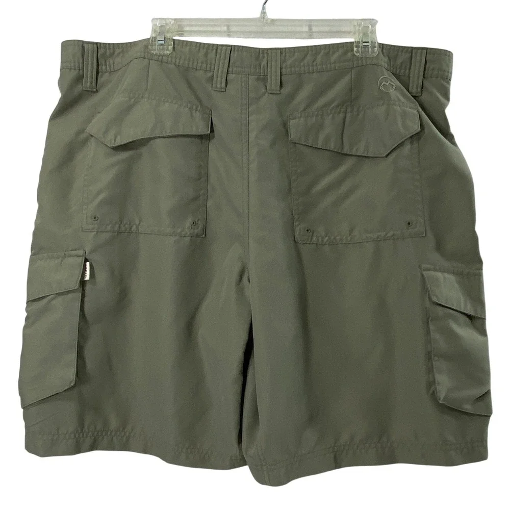 Magellan Cargo Shorts Mens 40 Water Repellent Olive Green Hiking Outdoor Utility